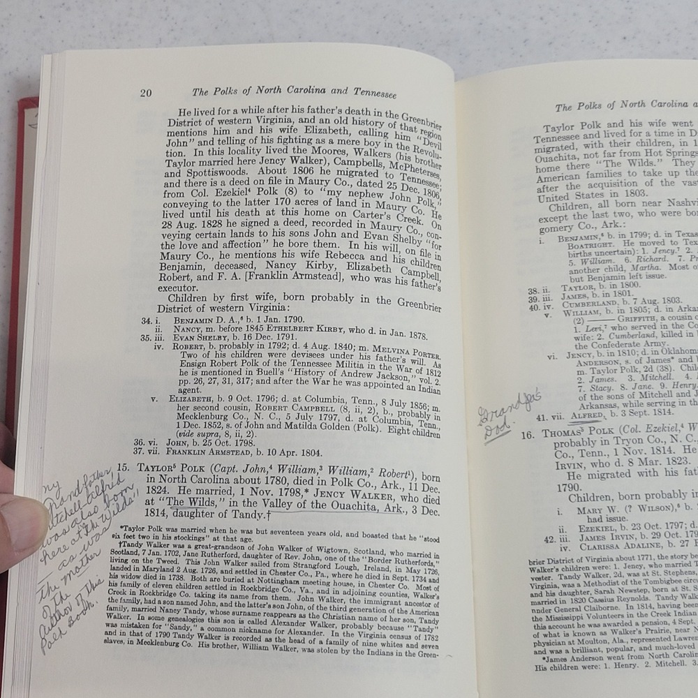 The Polks of North Carolina and Tennessee Genealogy Book Mrs Frank J Angellotti - Picture 7 of 8